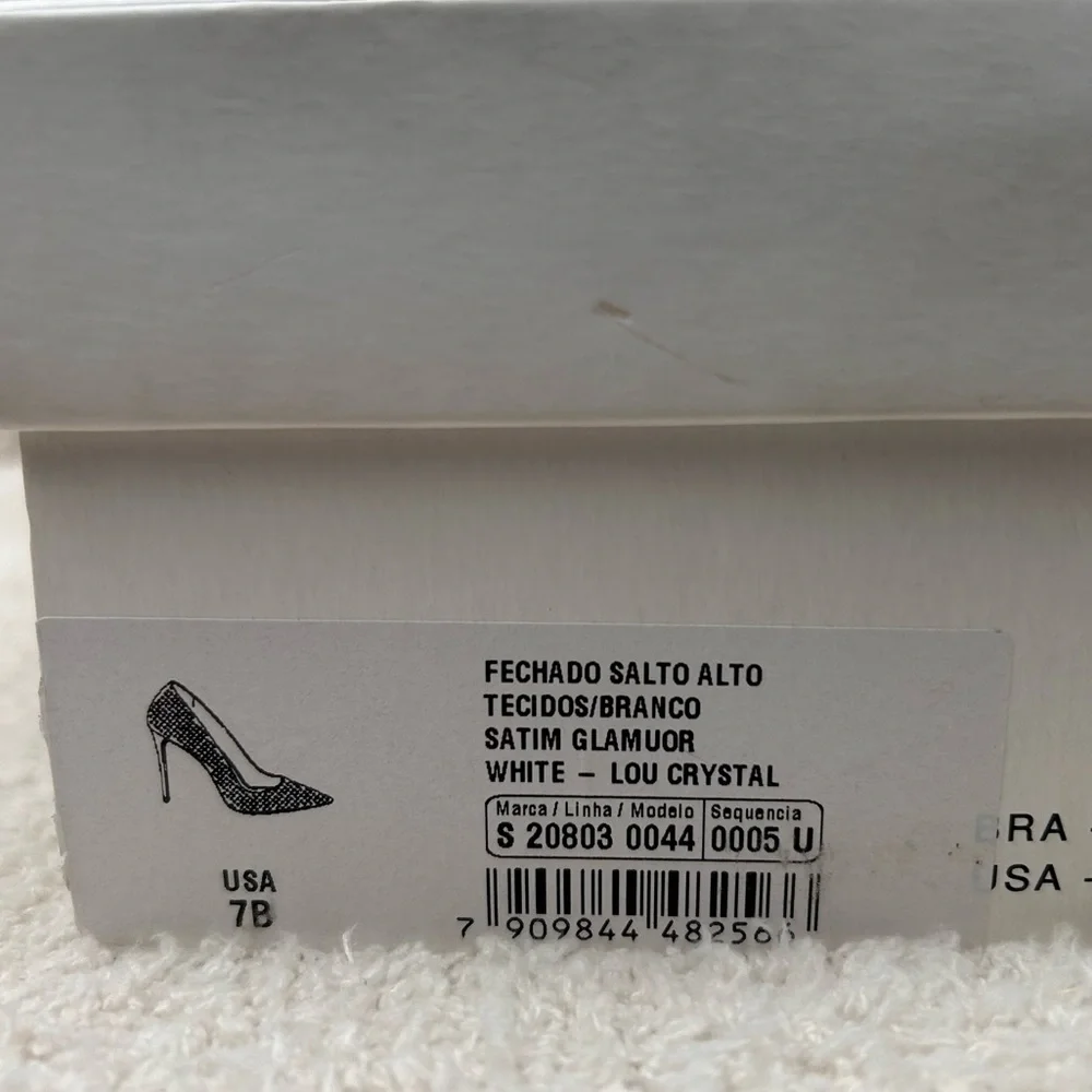Schutz Heels Womens 7B Lou Crystal White Rhinestones Pointed Toe‎ Bridal Pumps